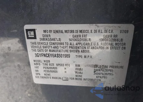 2010 Cadillac Srx Premium Collection из США, поврежденный, VIN 3GYFNCEY6AS501989